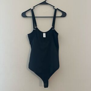 ShaperX Bodysuit Shaper Tummy Control Under Bust Thong Black size Large